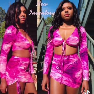 SEXY BANDAGE DESIGN 2 PIECE SKIRT SET